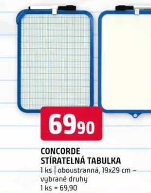 CONCORDE STÍRATELNÁ TABULKA 1 ks oboustranná, 19x29 cm vybrané druhy