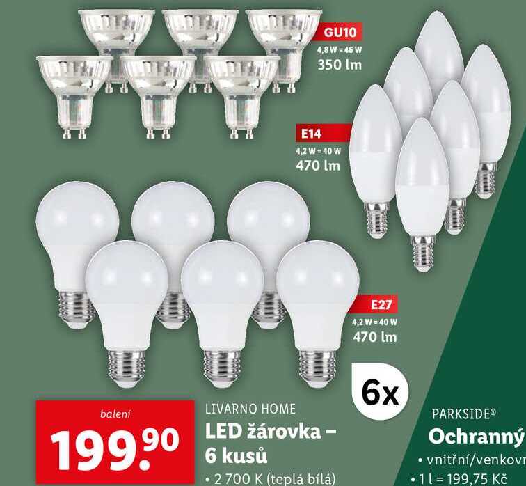 LED žárovka - 6 kusů 