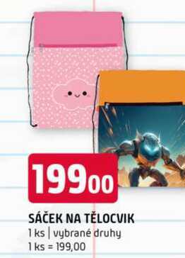 SÁČEK NA TĚLOCVIK 1 ks vybrané druhy