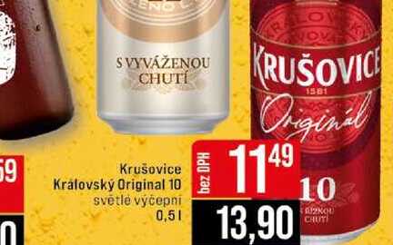 Krušovice Královský Original 10 světlé výčepní 0,5l