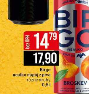 Birgo nealko nápoj z piva různé druhy 0.5l