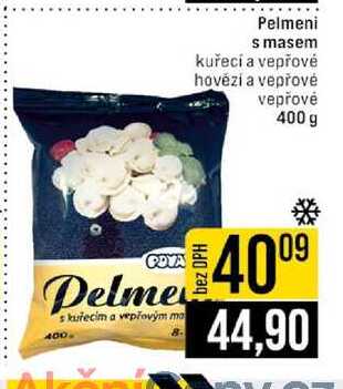 Pelmeni s masem kuřecí a vepřové hovězí a vepřové vepřové 400 g 