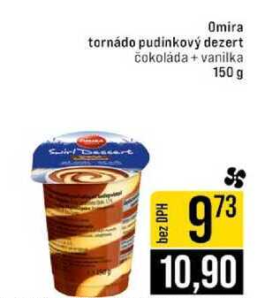 Omira tornádo pudinkový dezert čokoláda + vanilka 150 g