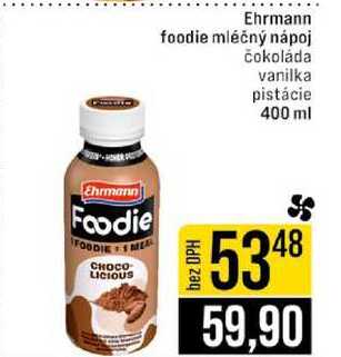 Ehrmann foodie mléčný nápoj čokoláda vanilka pistácie 400 ml 