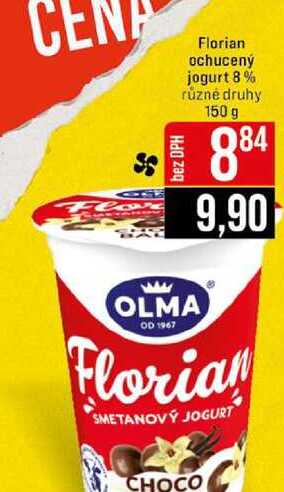 Florian ochucený jogurt 8% různé druhy 150 g 