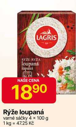 LAGRIS Rýže loupaná varné sáčky 4 x 100 g