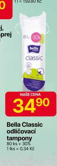 Bella Classic odličovací tampony 80 ks + 30% 