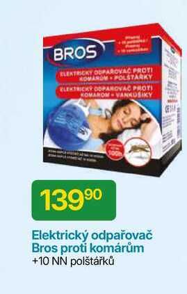 Elektrický odpařovač Bros proti komárům +10 NN polštářků 
