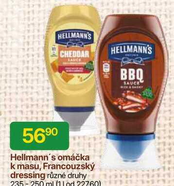 Hellmann's omáčka k masu, Francouzský dressing různé druhy 235-250 ml 