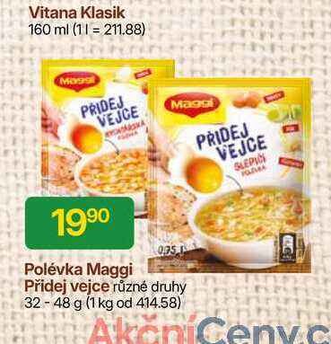 Maggi polévka Přidej vejce, vybrané druhy 48g