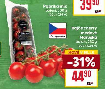 Rajče cherry medové Maruška balení, 250 g 