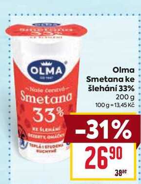 Olma Smetana ke šlehání 33% 200 g 