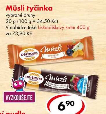 Müsli tyčinka, 20 g
