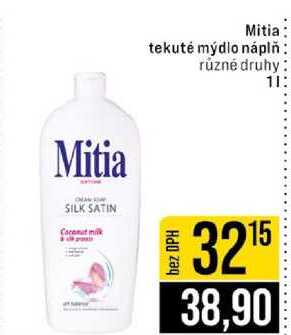 Mitia tekuté mýdlo náplň různé druhy 1l