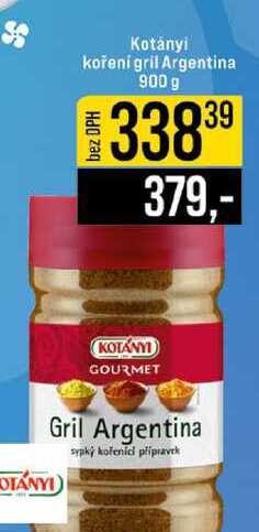 Kotányi koření gril Argentina 900 g 