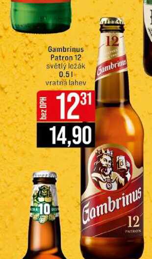 Gambrinus Patron 12 světlý ležák 0.5l