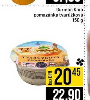 Gurmán Klub pomazánka tvarůžková 150 g 