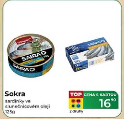 Sokra sardinky ve slunečnicovém oleji 125g 