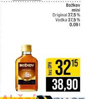 Božkov mini Original 37,5% Vodka 37,5% 0,09l