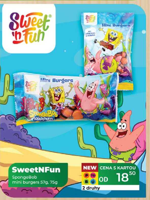 SweetNFun SpongeBob mini burgers 57g, 75g 