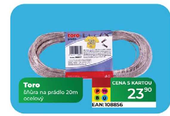Toro šňůra na prádlo 20m ocelový