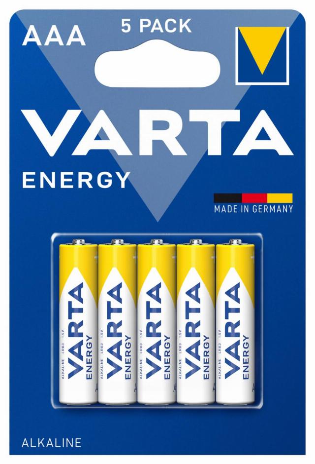VARTA Alkalické baterie AAA 5 kusů v balení