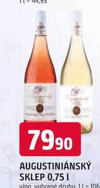 AUGUSTINIÁNSKÝ SKLEP 0,75 l