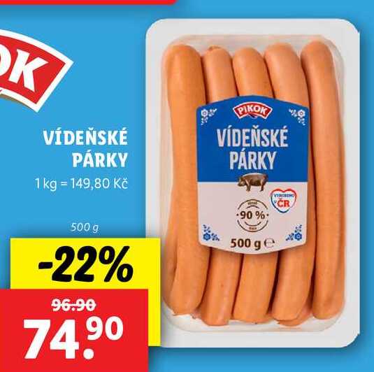 VÍDEŇSKÉ PÁRKY, 500 g
