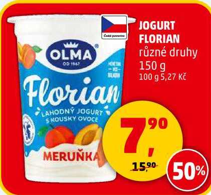 OLMA JOGURT FLORIAN různé druhy, 150 g  