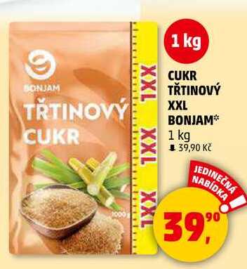CUKR TŘTINOVÝ XXL BONJAM, 1 kg 