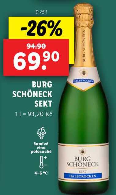 BURG SCHÖNECK SEKT, 0,75 l