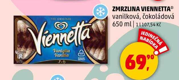 VIENNETTA vanilková, čokoládová, 650 ml 