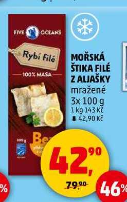 MOŘSKÁ ŠTIKA FILÉ Z ALJAŠKY mražené, 3x 100 g  