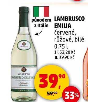 LAMBRUSCO EMILIA červené, 0,75 l 