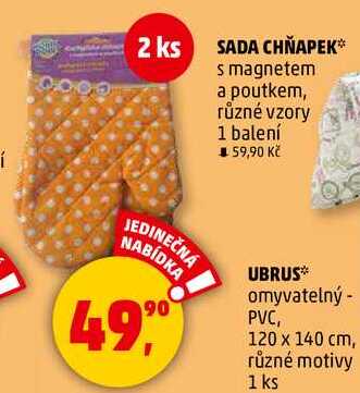 SADA CHŇAPEK s magnetem a poutkem, různé vzory, 1 balení  