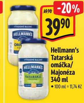 Hellmann's Tatarská omáčka, Majonéza 340ml