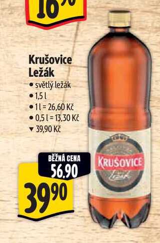 Krušovice Ležák, světlý ležák 1,5l