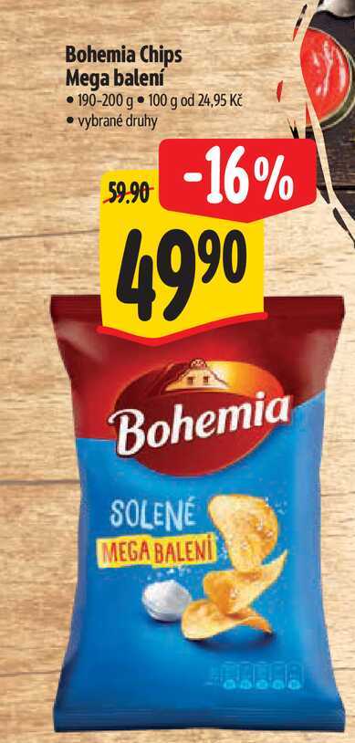Bohemia Chips Mega balení 190-200 g 