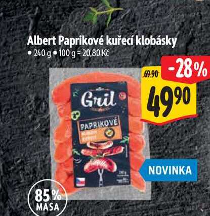 Albert Paprikové kuřecí klobásky 240 g 