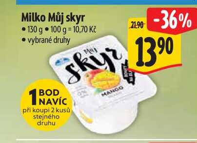 Milko Můj Skyr 130g, vybrané druhy