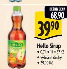 Hello sirup 0,7, vybrané druhy 0.7l