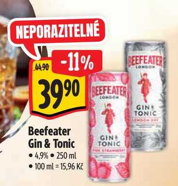 BEEFEATER LONDO GIN A TONIC, míchaný drink v plechu 250ml