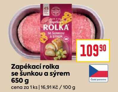 Zapékací rolka se šunkou a sýrem 650 g 
