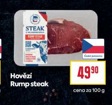 Hovězí Rump steak cena za 100 g 
