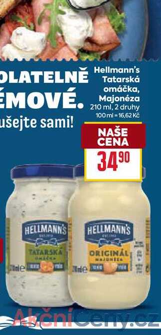 Hellmann's Tatarská omáčka, Majonéza 210 ml