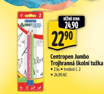 Centropen Jumbo Trojhranná školní tužka 2 ks 