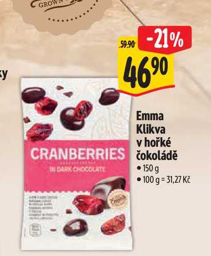 Emma Klikva v hořké čokoládě 150 g