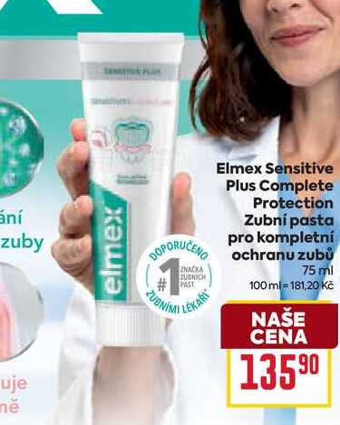 Elmex Sensitive Plus Complete Protection Zubní pasta pro kompletní ochranu zubů 75ml