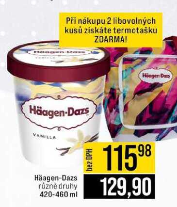 Häagen-Dazs různé druhy 420-460 ml