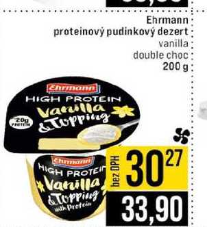 Ehrmann proteinový pudinkový dezert vanilla double choc 200 g